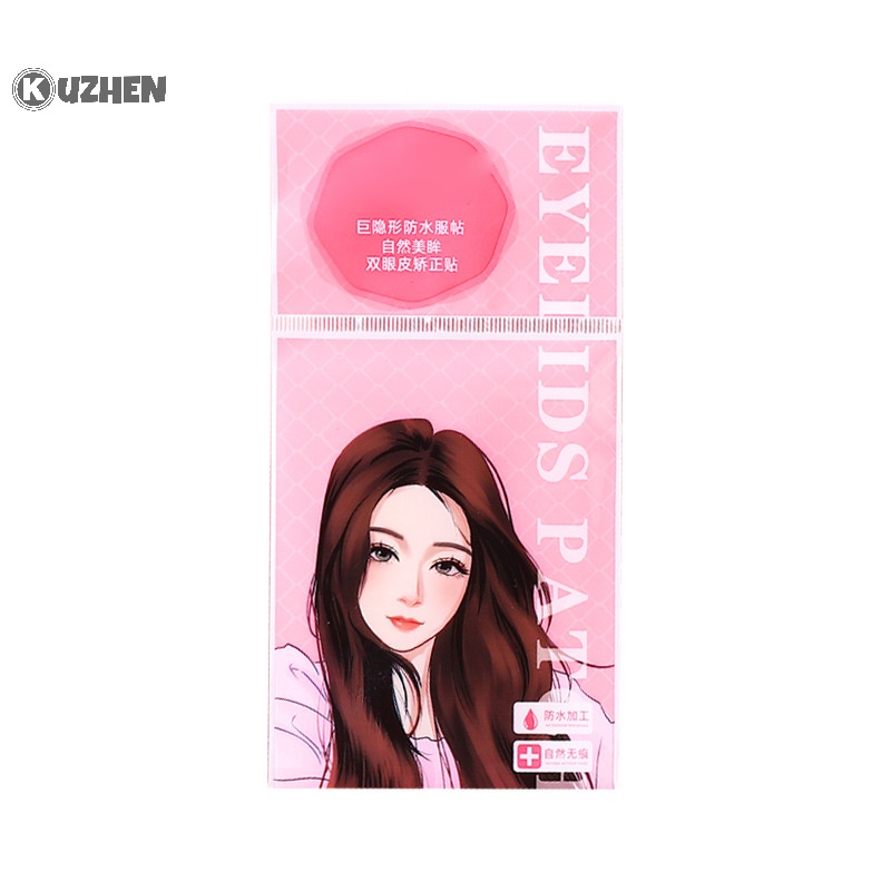 Kuzhen Set 200 Miếng Dán Tạo Mắt Hai Mí Tự Dính Vô Hình Màu Be Trong Suốt Kẻ Sọc