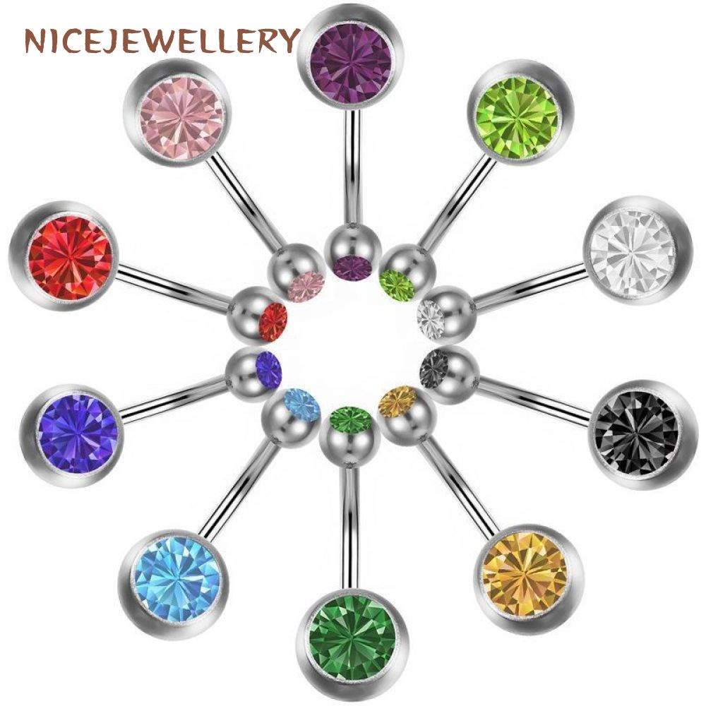1 Khuyên Rốn Bằng Thép Không Gỉ 14g