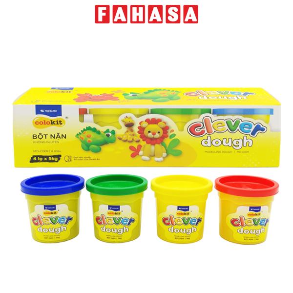 Hộp 4 Màu Bột Nặn Clever Dough 56g  - Colokit MD-C009