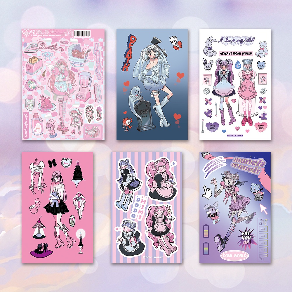 Miếng Dán Trang Trí Điện Thoại / Máy Tính Bảng Kiểu Hàn Quốc 2023Domi