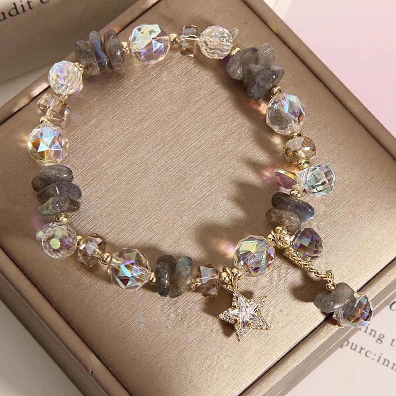 Vòng Tay Đính Đá Zircon Hình Ngôi Sao Năm Cánh Thời Trang Hàn Quốc Lãng Mạn Cho Nữ