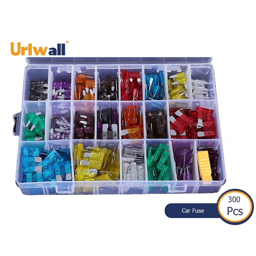 Urlwall Set 300 Cầu Chì Khuếch Đại Tự Động Cỡ Nhỏ Vừa Kèm Hộp Đựng 2-40A Chuyên Dụng Cho Xe Hơi