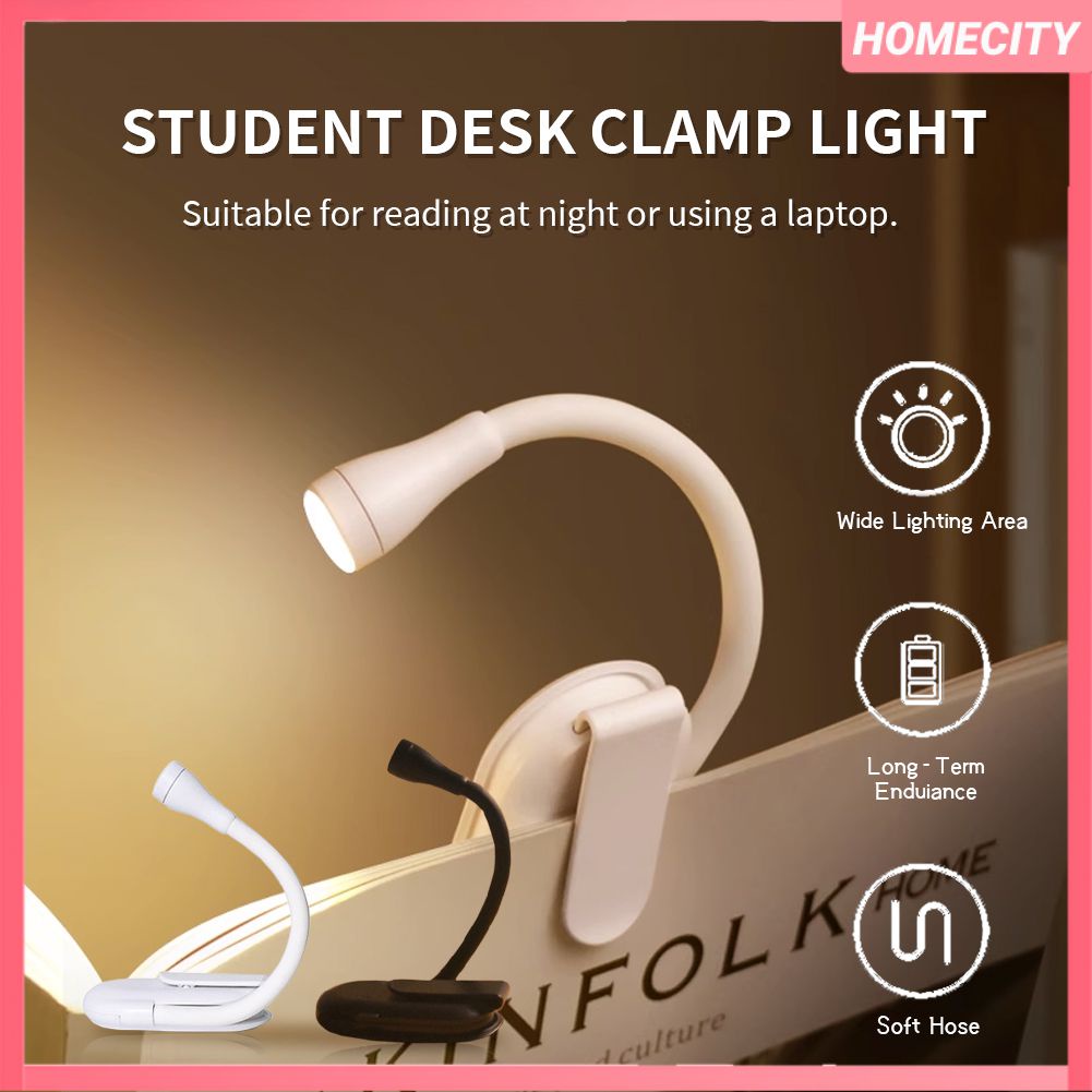 [Sẵn Sàng] Đèn Sách LED 3 Chế Độ Có Thể Sạc Lại USB Đọc Sách Đêm Đêm Đèn Sách Kẹp Mini Linh Hoạt Cho Du Lịch Ký Túc Xá