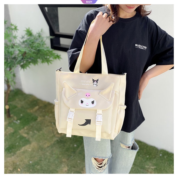 Sanrio Túi Đeo Chéo Nylon In Họa Tiết Hoạt Hình Kuromi Đáng Yêu Dành Cho Nữ