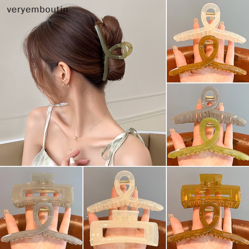 Kẹp Tóc Càng Cua Trong Suốt Cỡ Lớn Thời Trang Cho Nữ