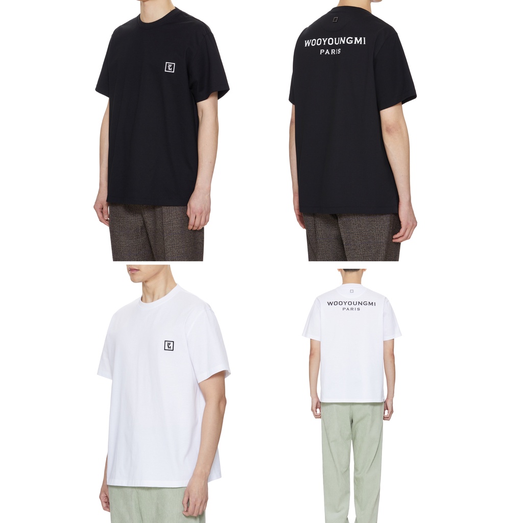Áo Thun Cotton Ngắn Tay In Logo Wooyoungmi Thời Trang Unisex