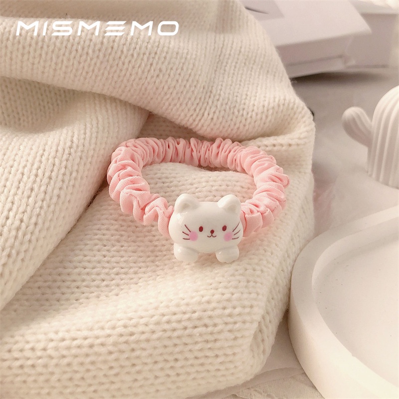 Dây Buộc Tóc Cao Su Co Giãn Hình Mèo Kitty Dễ Thương Phong Cách Nhật Hàn