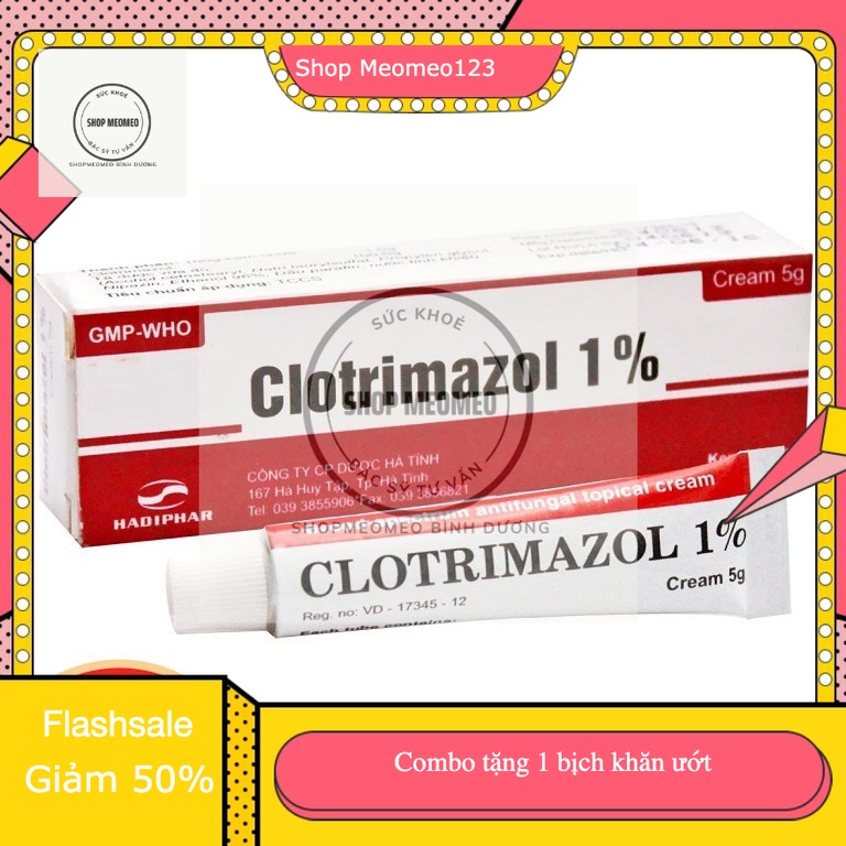 Kem bôi Nấm Da CLOTRIMAZOLE tuýp 15g