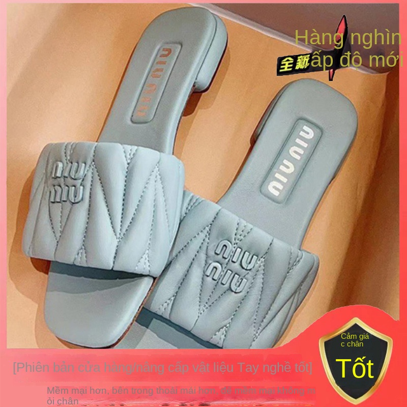 Dép Sandal Đế Bằng Mũi Vuông Thời Trang Đi Biển Mùa Hè Hàng Mới Dành Cho Bạn Nữ