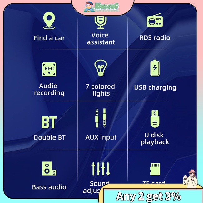 Hus 2-din car radio bộ sạc usb kép trên ô tô máy nghe nhạc mp3 hỗ trợ thẻ tf đầu vào usb đĩa aux với điều khiển từ xa