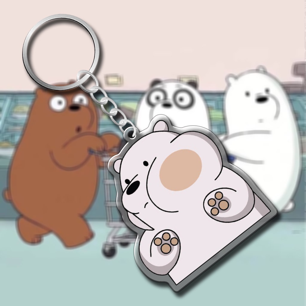 Móc khóa  We Bare Bears dễ thương trang trí túi xách sưu tầm làm quà tặng nhựa Arcrylic - trí decor
