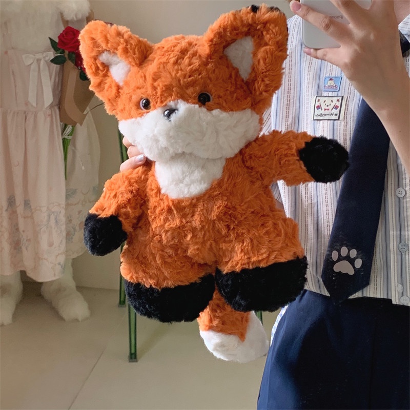 Đồ chơi nhồi bông Hình Cáo Hoạt Hình Màu Đỏ Đáng Yêu