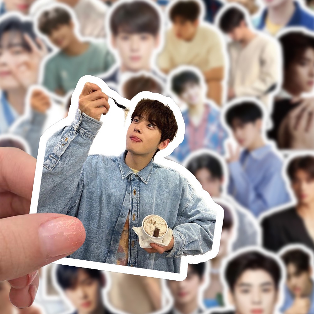 Bộ 60 Hình Dán Graffiti Kpop Cha EunWoo Trang Trí Điện Thoại / Laptop / Sổ Tay Ghi Âm Quà Tặng Cho Trẻ Em