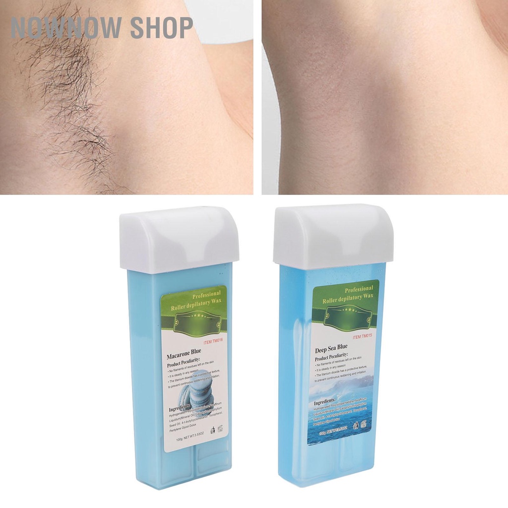 NOWNOW SHOP Rụng Lông Con Lăn Sáp Đổ Tại Nhà Salon Tóc Cuộn Trên Hộp Cho Nách Chân 3.5 Oz