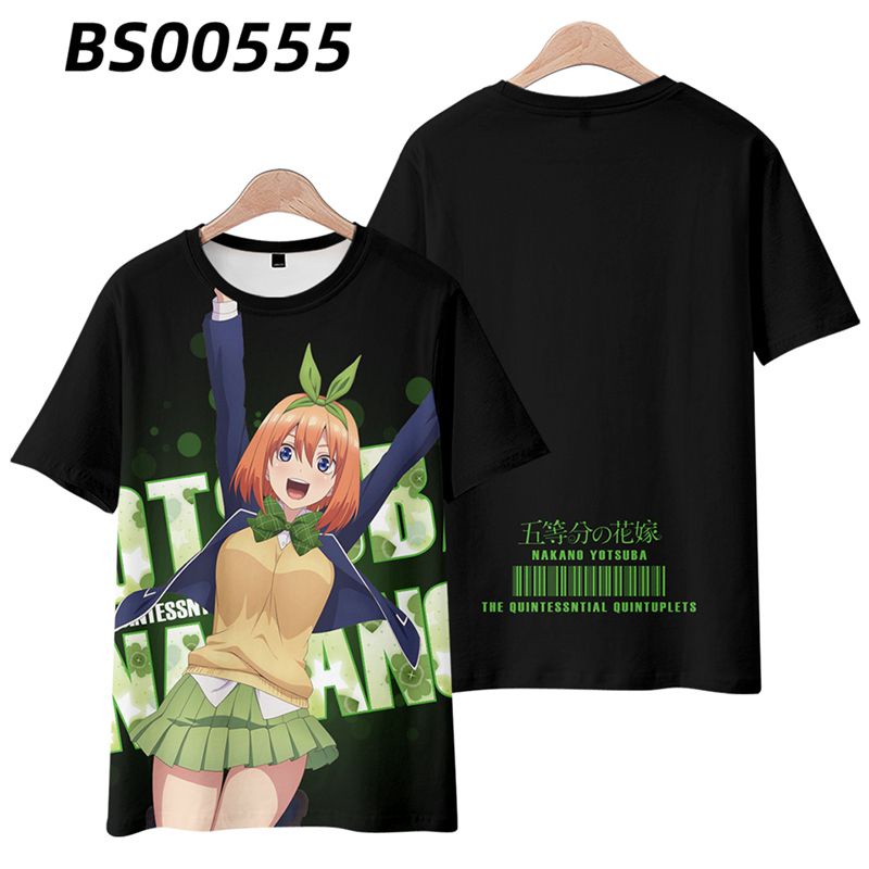 Áo Thun Tay Ngắn In Họa Tiết Anime The Quintessential Quintuplets Miku Nakano 3D Dành Cho Nam Và Nữ