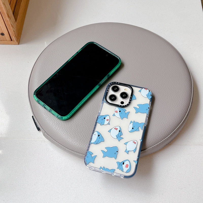 Casetify Ốp Điện Thoại tpu silicone Mềm Hình Cá Mập Xanh Cho iphone 14 15 12 13 pro max