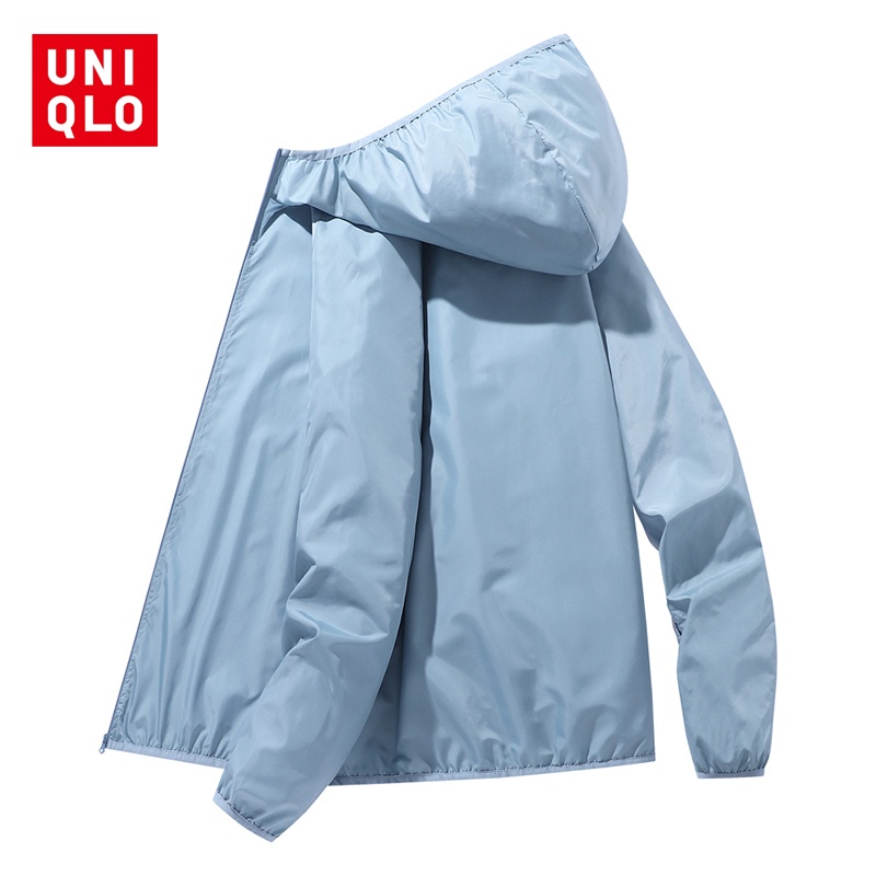 Uniqlo Áo Khoác Chống Nắng Mỏng Tay Dài Màu Trơn Size m-5xl Thời Trang Mùa Hè Cho Nữ