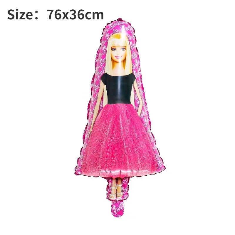 Mới Barbie Công Chúa Bóng Bé Gái Tiệc Sinh Nhật Trang Trí Đám Cưới Búp Bê Hồng Lá Bóng Tắm Cho Bé Trẻ Em Đồ Chơi Bơm Hơi