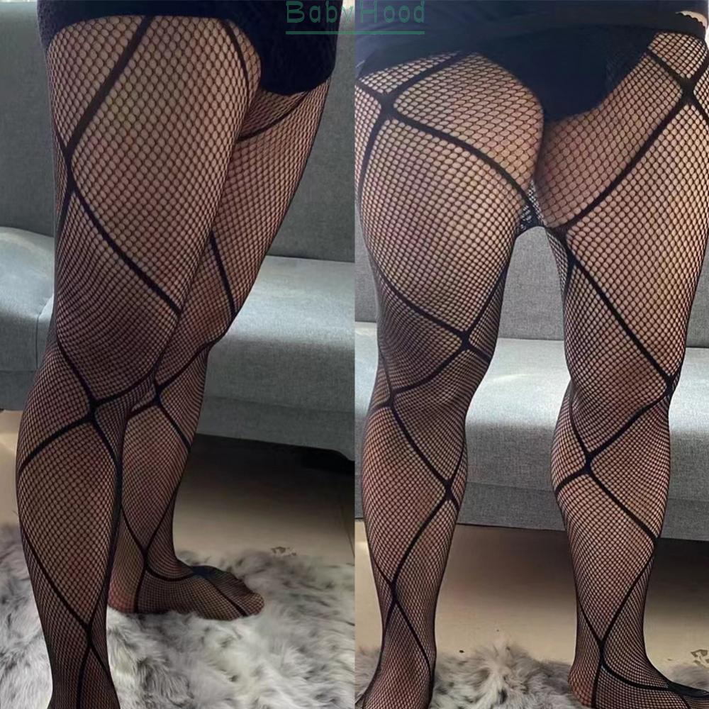 Men Sissy Body Stockings Pantyhose Sheer Mesh Hollow Out Fishnet Tights Pants#BBHOOD