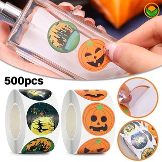 500 cái / cuộn halloween pumpkin decor labels adhesive sticker / sealing handmade envelope diy stationery stickers