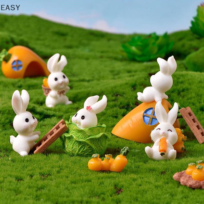 Ea rabbit figurine micro landscape diy home decor miniature fairy garden decor vn