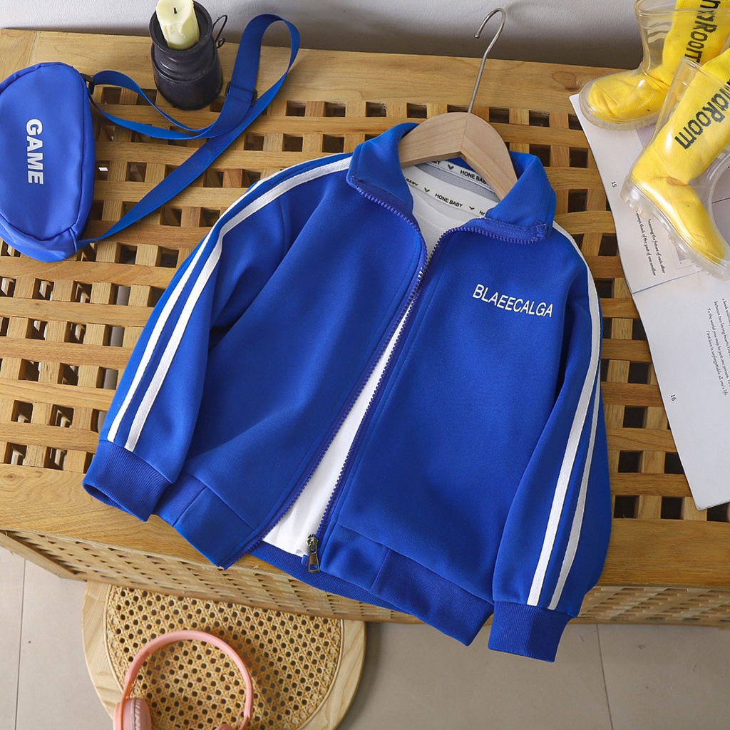 Áo Khoác Bóng Chày Cotton Màu Trơn Phong Cách Hàn Quốc Thời Trang Mùa Thu Kích Thước 90-160CM Dành Cho Bé Trai Gái