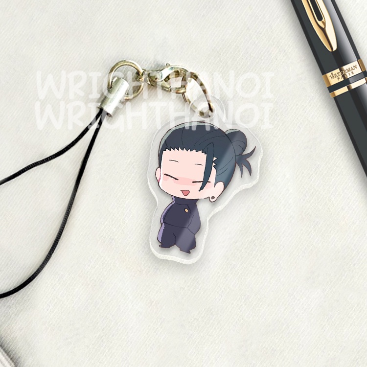 Móc treo điện thoại, dây đeo điện thoại, móc khóa acrylic Jujutsu Kaisen Gojo Satoru anime chibi cute trang trí ba lô