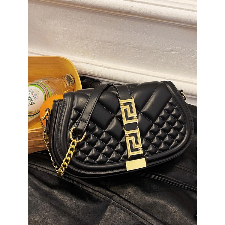 Túi Đeo Vai Màu Trơn Có Khóa Kéo Phong Cách Retro Pháp 2023 Mùa Mới Hợp Thời Trang Cho Nữ