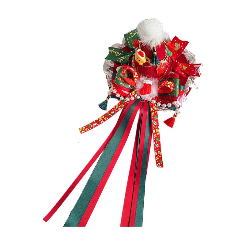 Kẹp Tóc Đính Nơ Phong Cách lolita Giáng Sinh Xinh Xắn