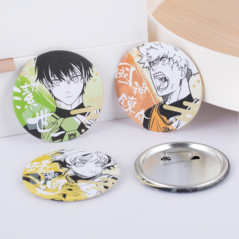 Khóa màu xanh 75mm huy hiệu anime lớn nagi seishiro mikage reo trâm tròn ita túi trang trí bộ sưu tập accesorios dễ thương quà tặng kawaii