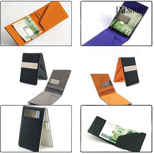 New arrivel men \ 's fashion faux leather money clip slim wallet id chủ thẻ tín dụng