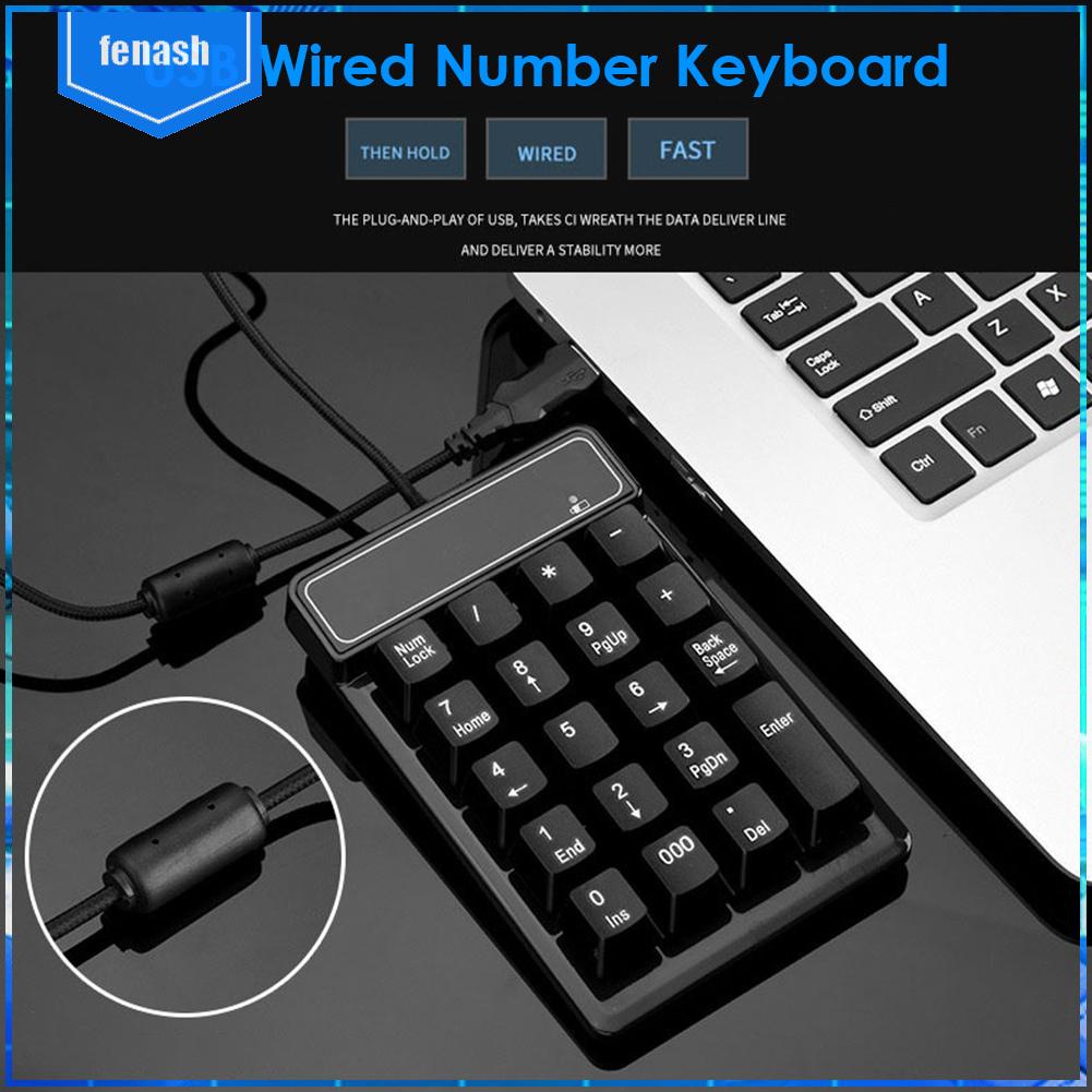 19 phím bàn phím số có dây usb bàn phím cơ numpad cho máy tính xách tay