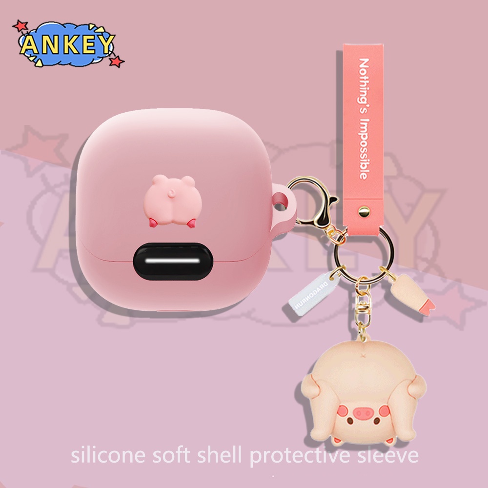 Ốp Vỏ Bảo Vệ Hộp Sạc Tai Nghe anker soundcore Lity 4 nc / Lility air 2 pro Bằng Silicon Mềm Hình Chú Heo Dễ Thương