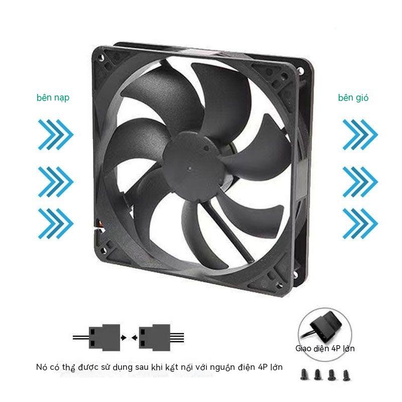 Quạt Làm Mát Có Đèn led Dạ Quang 12cm Im Lặng rgb