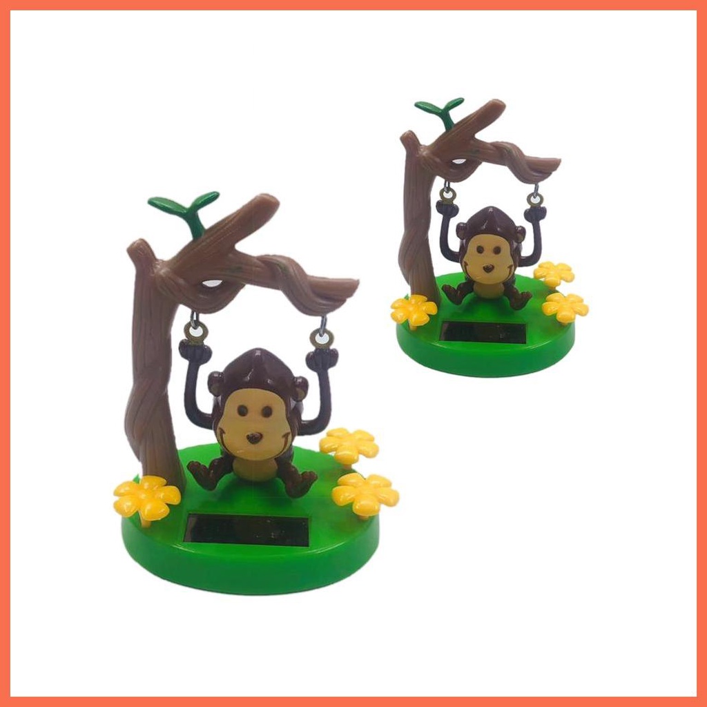 Xe khỉ trang trí xe chạy bằng năng lượng mặt trời khỉ trang trí swinging animated bobble dancer toy car decor kids girl burbvn