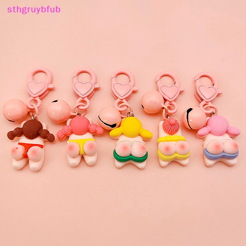 Sthb peach butt áo tắm cô gái móc khóa túi hoạt hình mặt dây chuyền cặp đôi sáng tạo phụ kiện quà tặng vn