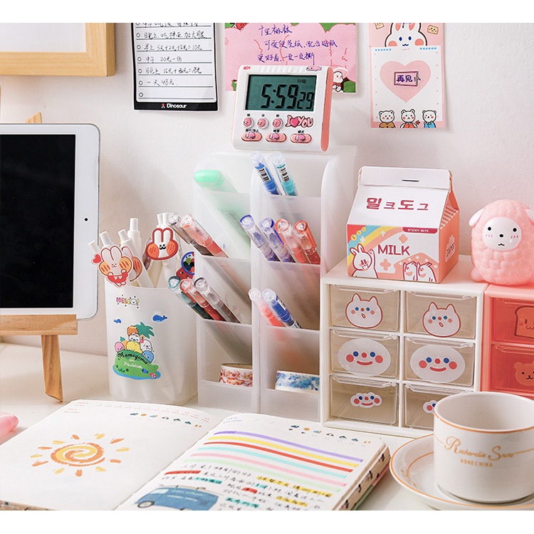 Đa chức năng Ống lưu trữ trên máy tính để bàn Bốn lưới Chèn xiên SUNNY DAY