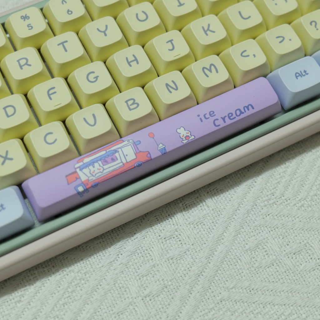 Marshmallow ice cream keycaps xda profile cartoon pbt dye sub bàn phím cơ keycap