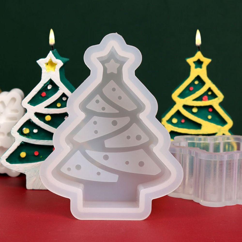 Mioshop Khuôn silicone Làm Nến Xà Phòng Hình Cây Thông Giáng Sinh diy Noel