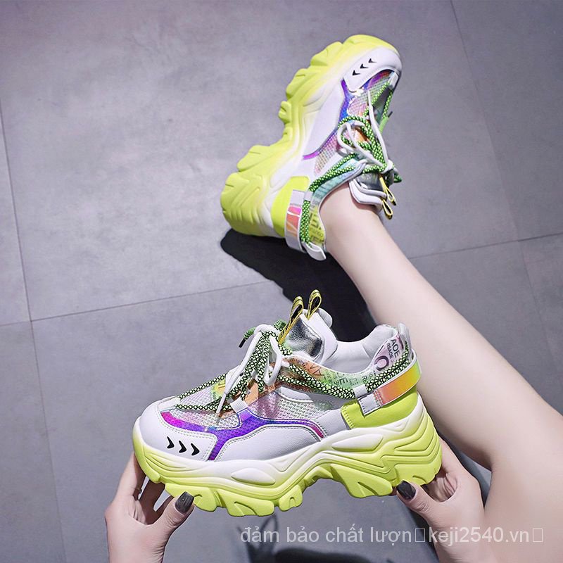 Giày Sneaker Phối Lưới Thoáng Khí Phong Cách Thời Trang Mới 2023 Kích Thước 6.5cm