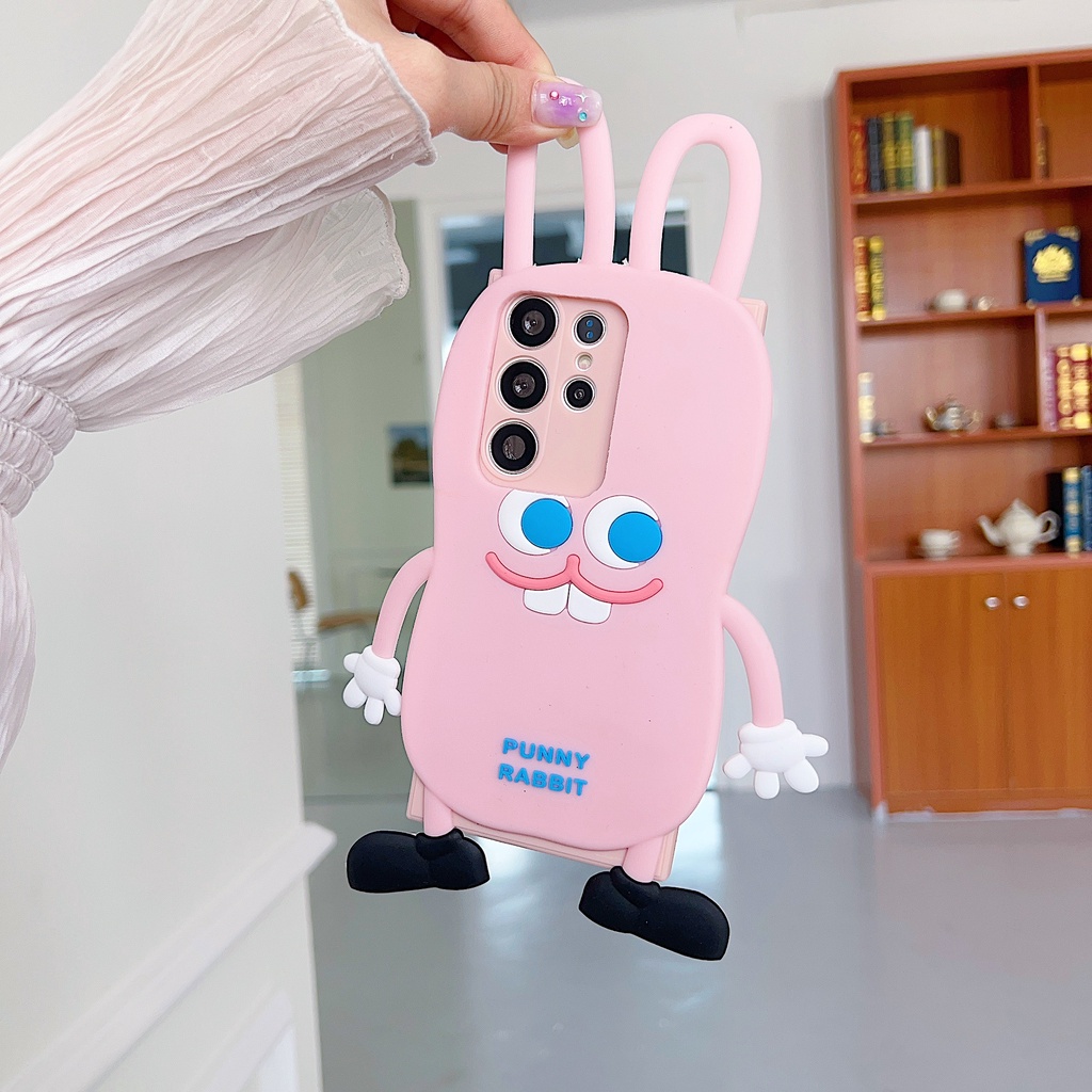 Samsung a14 a23 a72 a50s a30 a33 a53 a54 a13 a12 a22 a42 a52 a20 a71 a82 a20 a41 a73 a32 a21s a10s a51 thiết kế độc đáo thời trang vỏ điện thoại pink bunny nắp chống sốc silicon mềm