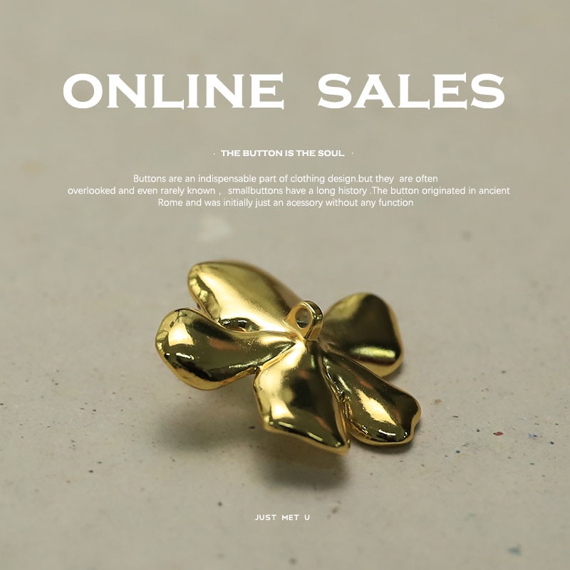 5 cái 24mm 34mm nút kim loại hoa lớn để dệt kim áo khoác cardigan áo len áo khoác da nút trang trí