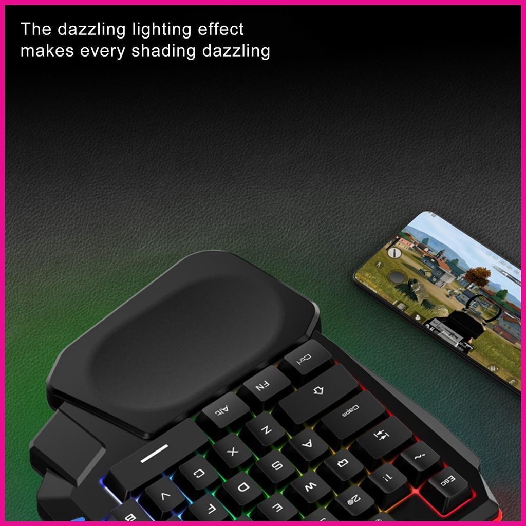 Bàn phím chơi game một tay bàn phím chơi game mini bàn phím nửa bàn phím chơi game rgb với 35 phím fotvn di động