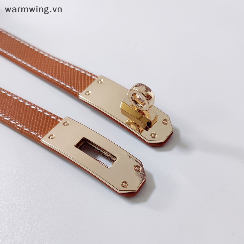 Warmwing pu thin belt thời trang nữ phụ kiện thường ngày thắt lưng có khóa kim loại vn