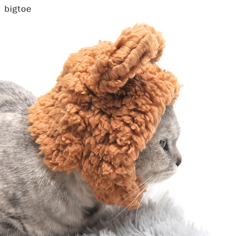 Bigtoe con chó dễ thương trang phục thú cưng vui nhộn mũ mèo ấm áp tai gấu mũ băng đô vật nuôi mũ nón cosplay đạo cụ ảnh kitten puppy party trang phục mèo phụ kiện boutique