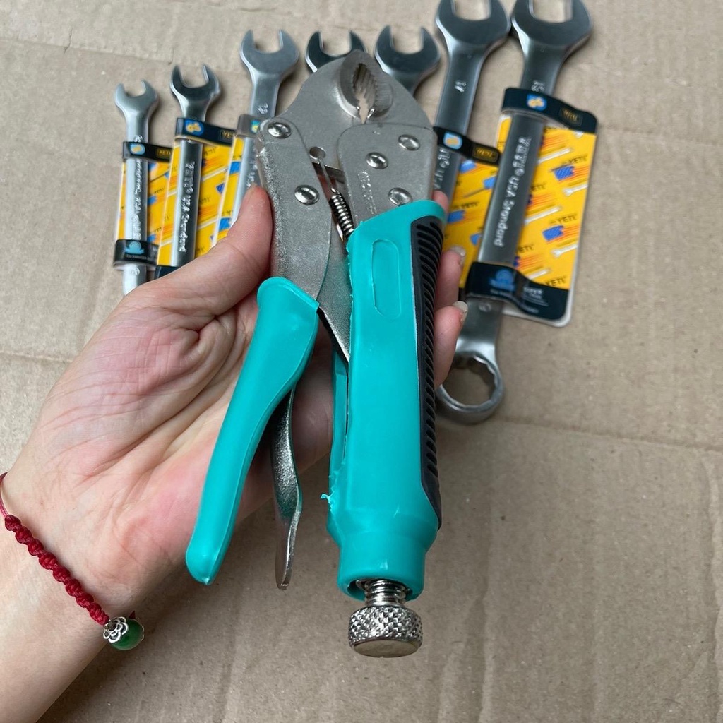 Bộ Dụng Cụ Sửa Xe 3 Món, Kìm Bấm Chết + Bộ Tuýp Khẩu 10 Chi Tiết Tay L 8-24mm + 7 Cờ Lê Vòng Miệng 8,10,12,13,14,17,19mm