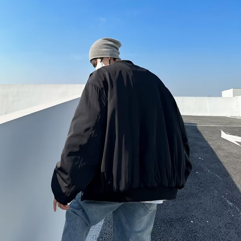 Áo khoác bóng chày VUNC dài tay dáng rộng phong cách hip hop đường phố Mỹ thời trang dành cho nam