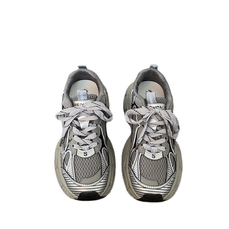 Giày thể thao nữ màu đen thick-soled sneakers mới mùa thu và mùa đông all-match running sneakers-aa0682
