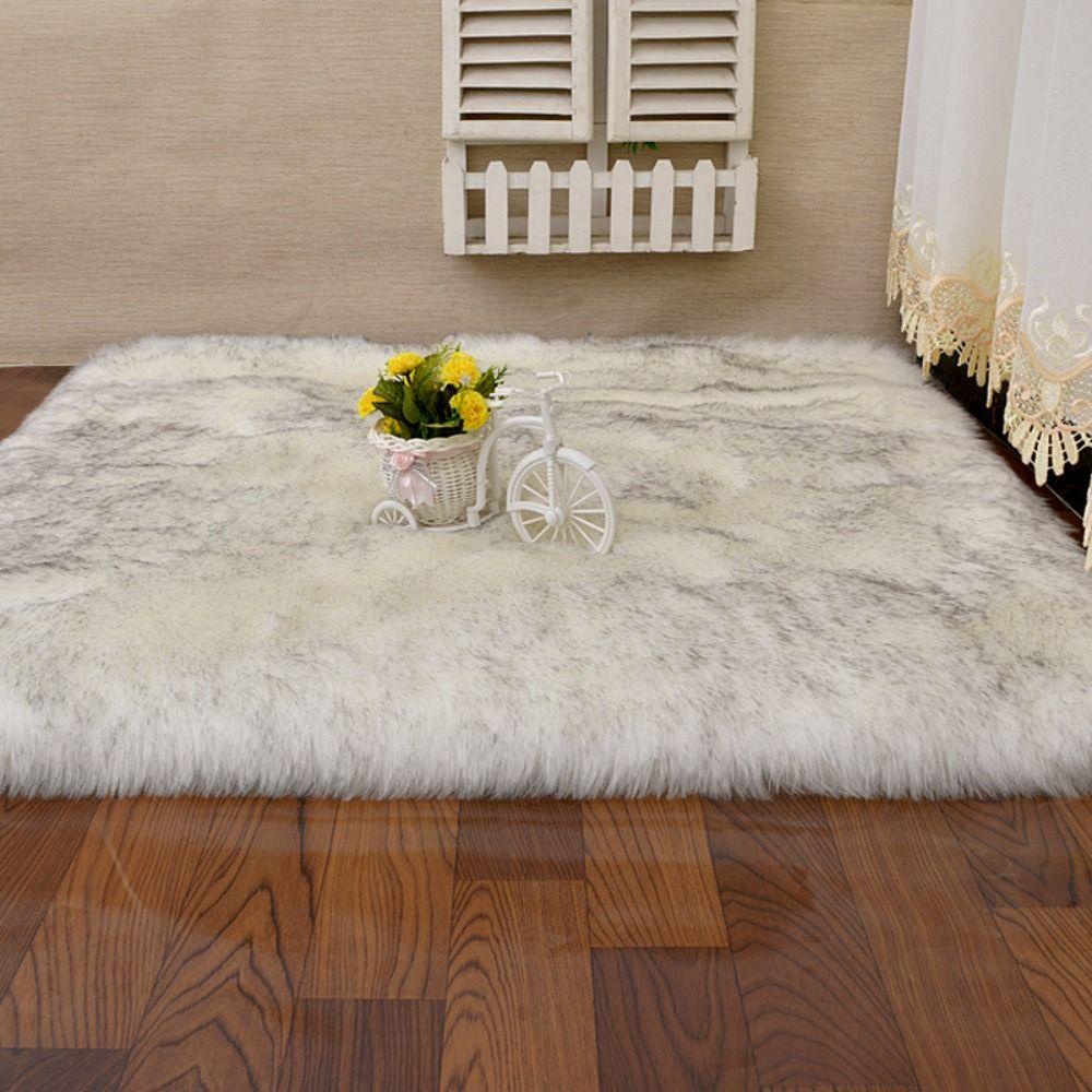 Btlimer Thảm Lông Nhung Lông Mềm Mịn Hình Vuông Lót Ghế sofa Trang Trí Nhà Cửa