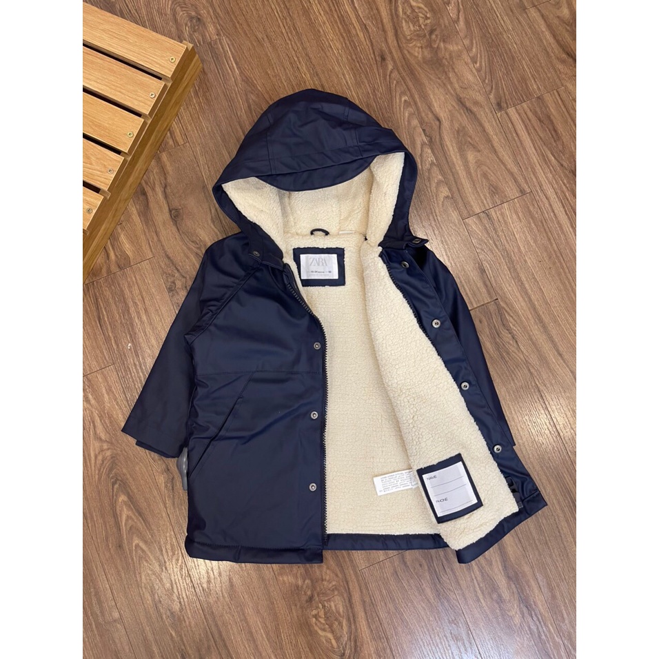Áo Raincoat Zara bé trai lót lông nguyên chip siêu đẹp